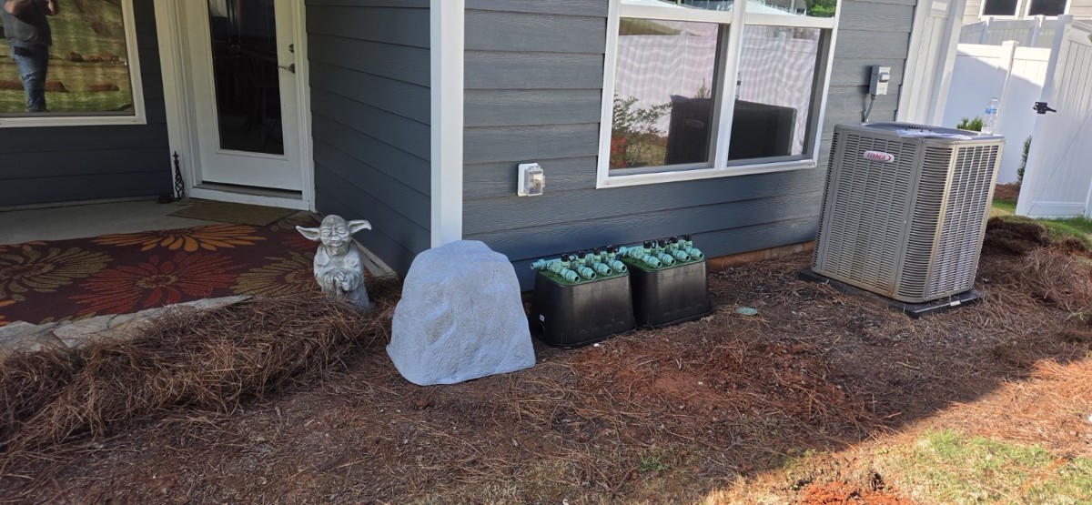 Irrigation system before completion