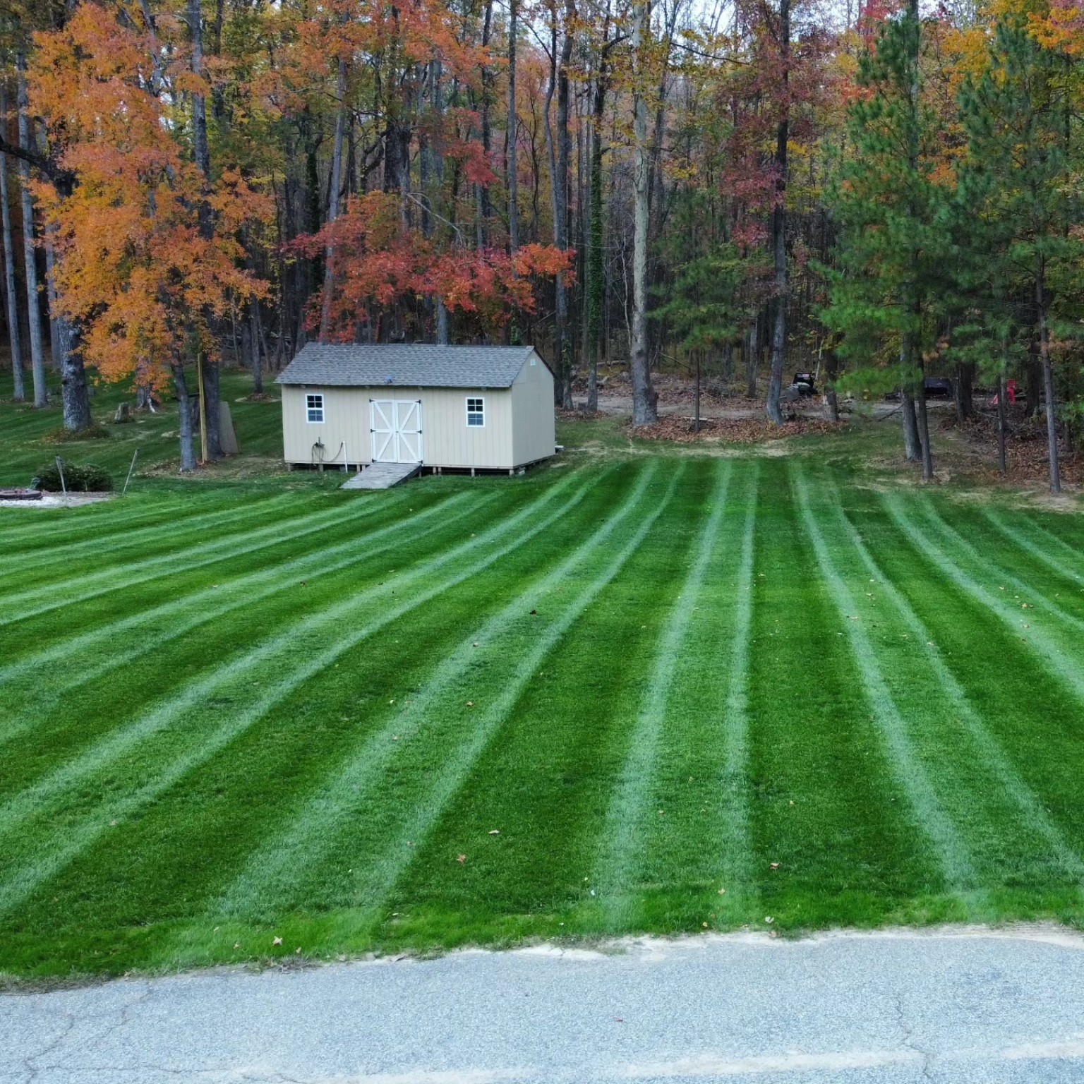 Striped lawn and seasonal property care